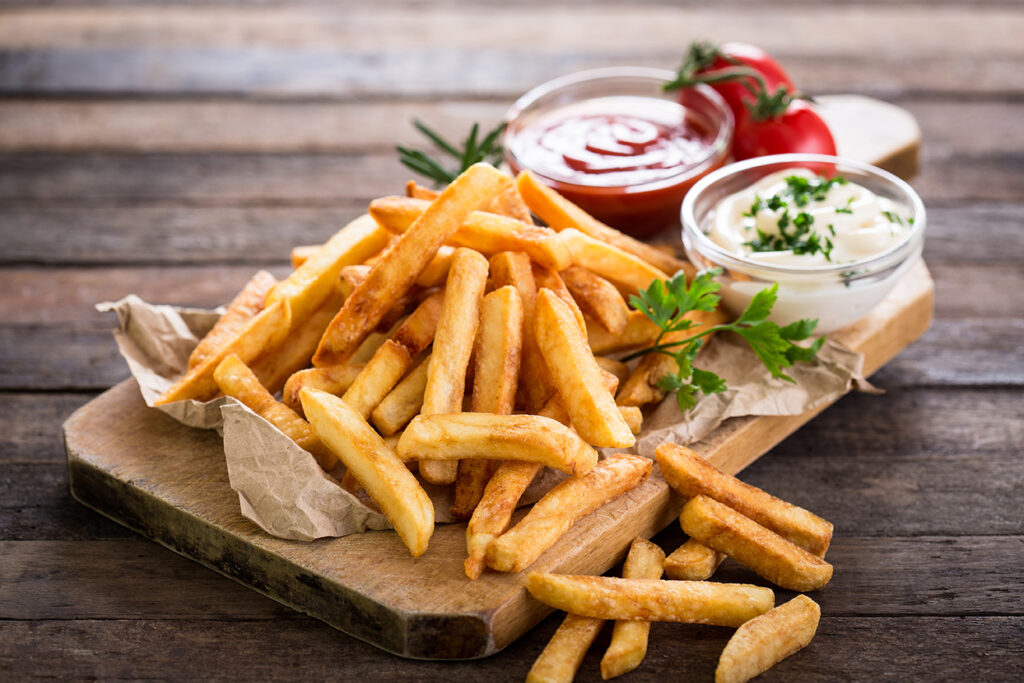 Frituur wit huis frieten snack